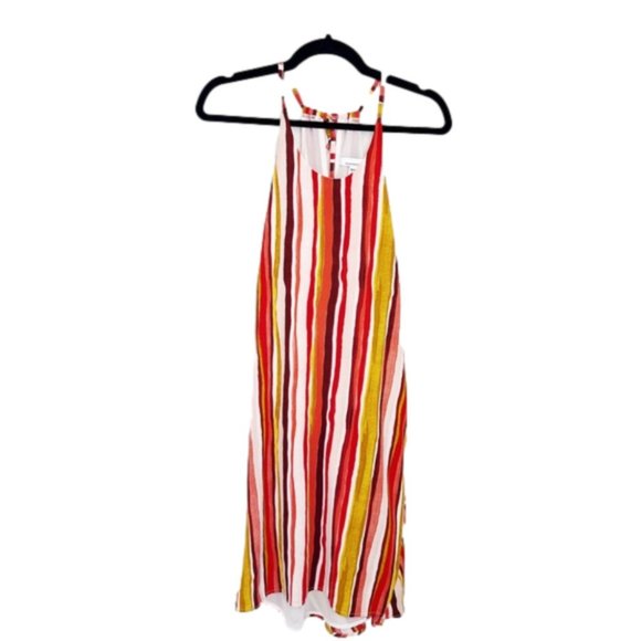 Dresses & Skirts - Fourteenth Place Rainbow Striped Flowy Summer Midi Dress Size Medium